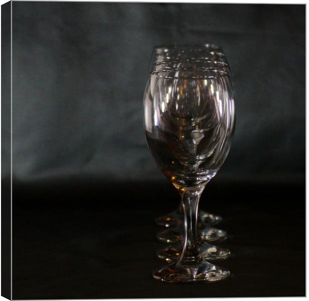 Wineglasses Canvas Print by HELEN PARKER