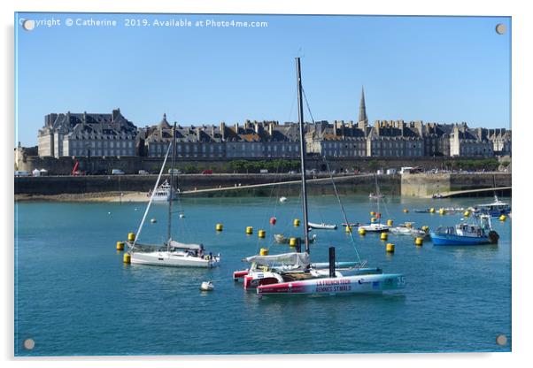 St Malo with lots of boat around Acrylic by Rocklights 