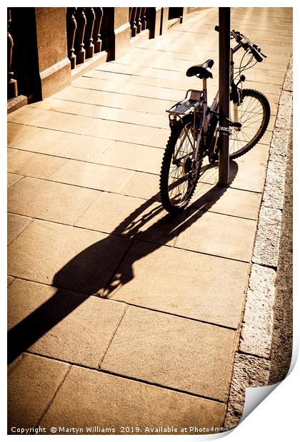 Bicycle In Sunlight Print by Martyn Williams
