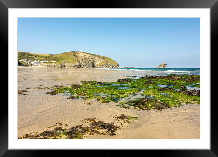 Contrasting Textures of Portreath Beach Framed Mounted Print by Malcolm McHugh