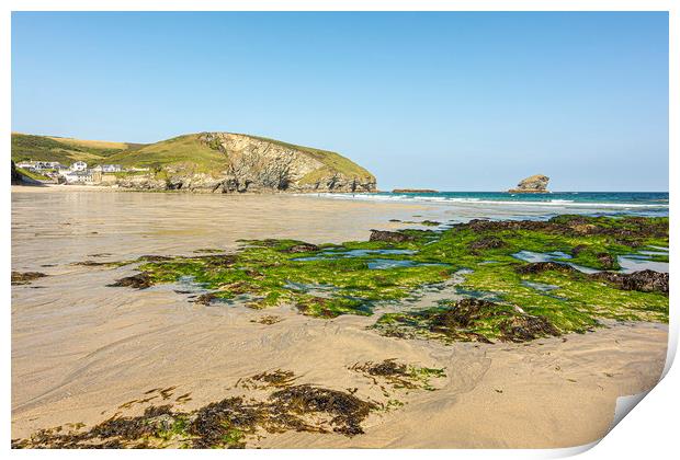 Contrasting Textures of Portreath Beach Print by Malcolm McHugh