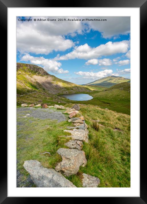 Teyrn Lake Snowdonia Wales Framed Mounted Print by Adrian Evans