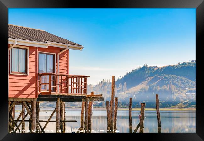 Palafito Houses at Lake, Chiloe, Chile Framed Print by Daniel Ferreira-Leite