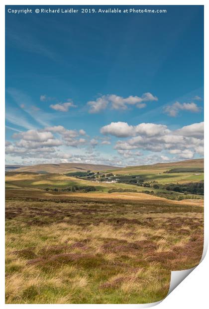 Forest in Teesdale from Holwick Fell 2 Print by Richard Laidler