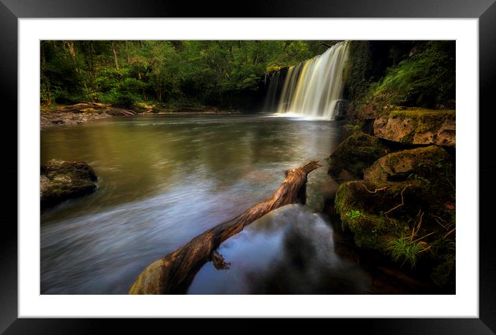 Waterfall Country South Wales Framed Mounted Print by Leighton Collins