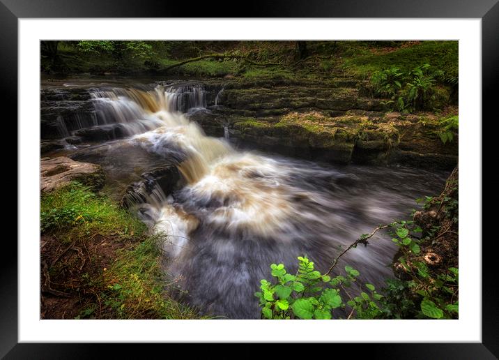 River Neath in Waterfall Country Framed Mounted Print by Leighton Collins