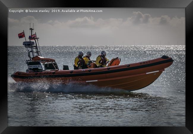 Clacton-on-Sea lifeboat  Framed Print by louise stanley