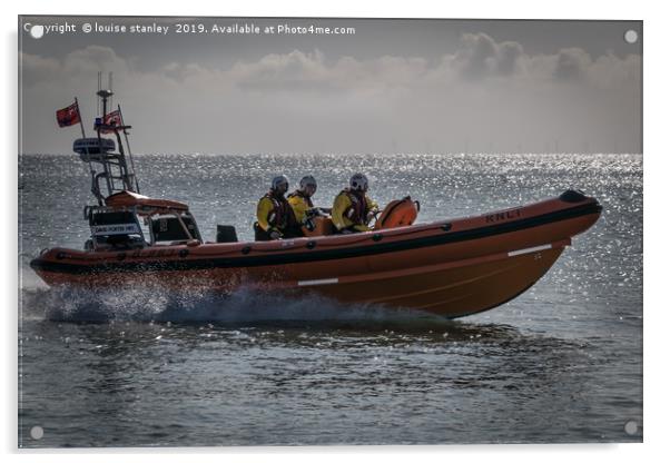 Clacton-on-Sea lifeboat  Acrylic by louise stanley