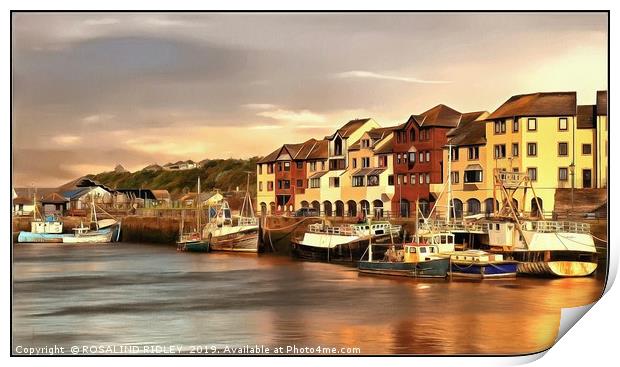 "Evening light Maryport harbour" Print by ROS RIDLEY