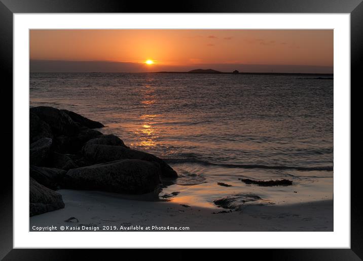 South Uist: Polochar Sunset, Outer Hebrides Framed Mounted Print by Kasia Design