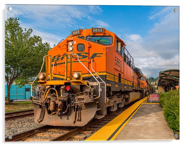 BNSF Locomotive Acrylic by Darryl Brooks