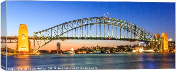 Panorama of Sydney Harbour Bridge Canvas Print by Kevin Hellon