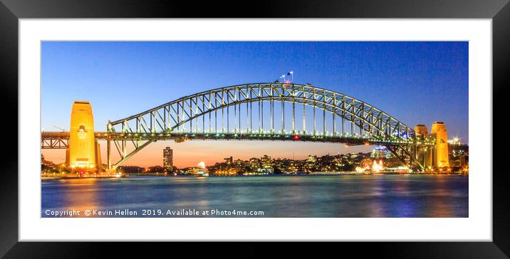 Panorama of Sydney Harbour Bridge Framed Mounted Print by Kevin Hellon