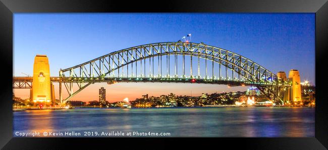 Panorama of Sydney Harbour Bridge Framed Print by Kevin Hellon