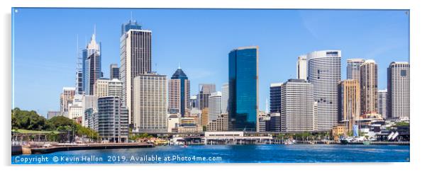 Panoramic view of the Central Business District  Acrylic by Kevin Hellon