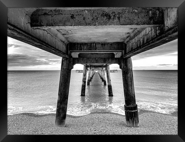 Deal Pier Framed Print by Perry Johnson