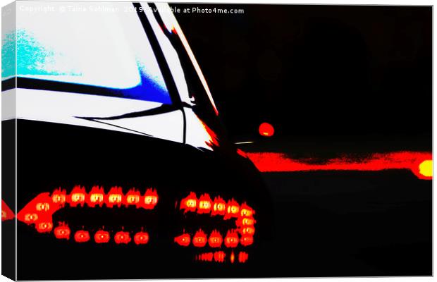 Car Rear Light at Right Turn Canvas Print by Taina Sohlman