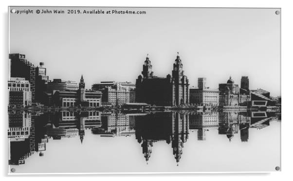 Liverpool Waterfront Skyline (Digital Art) Acrylic by John Wain