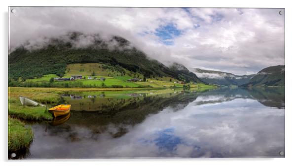 View over lake Dalavatnet Acrylic by John Stuij