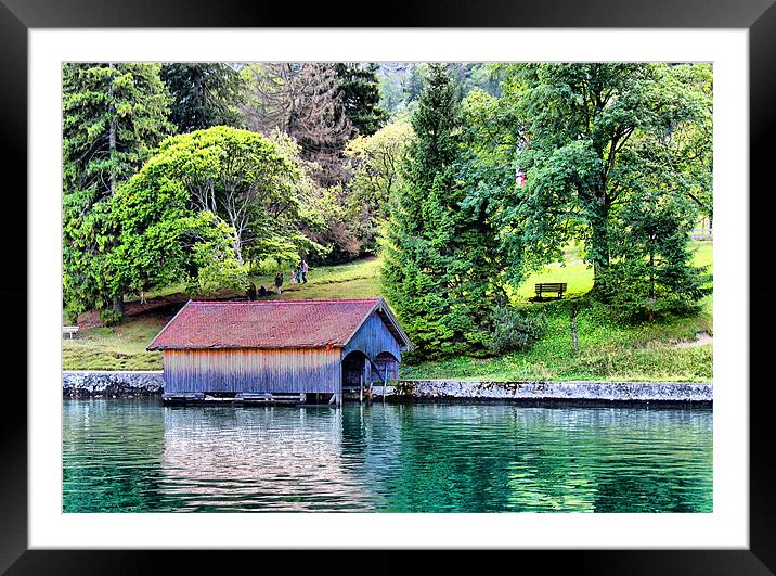 Boathouse Framed Mounted Print by Brian Beckett