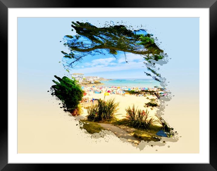 Serenity of Porthminster Beach Framed Mounted Print by Beryl Curran