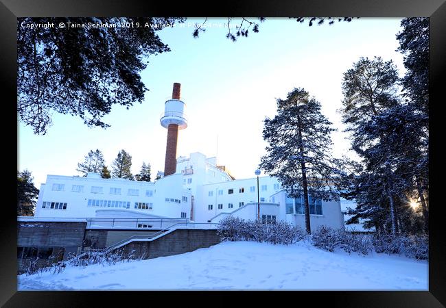 Paimio Sanatorium by Alvar Aalto in Winter Framed Print by Taina Sohlman