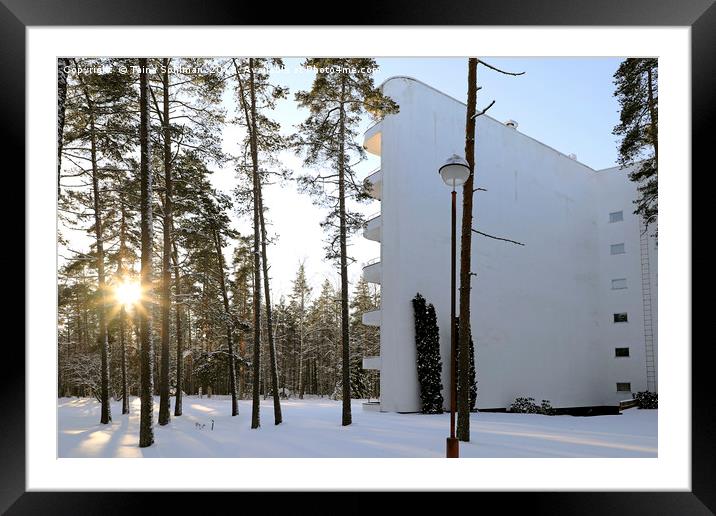 Paimio Sanatorium in Winter Sunlight Framed Mounted Print by Taina Sohlman
