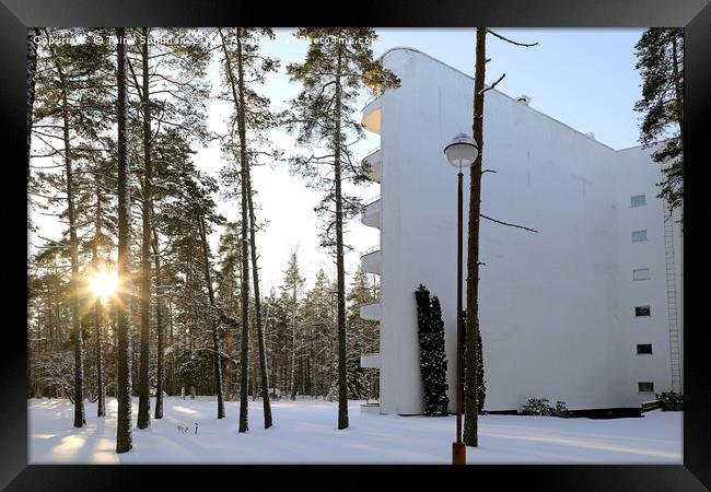 Paimio Sanatorium in Winter Sunlight Framed Print by Taina Sohlman