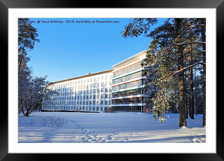 Paimio Sanatorium, Finland, in Winter Framed Mounted Print by Taina Sohlman