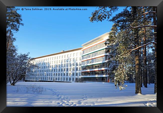 Paimio Sanatorium, Finland, in Winter Framed Print by Taina Sohlman