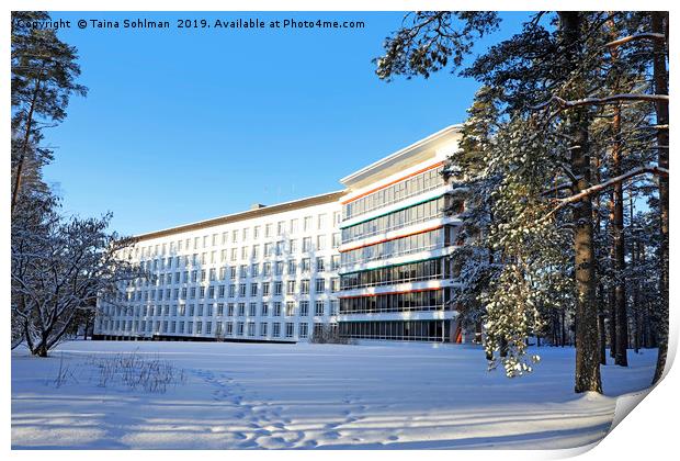 Paimio Sanatorium, Finland, in Winter Print by Taina Sohlman