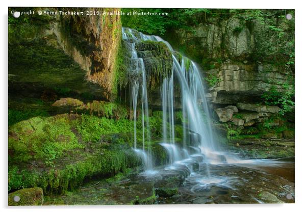 West Burton Falls, Cauldron Falls, Yorkshire Dales Acrylic by Bernd Tschakert