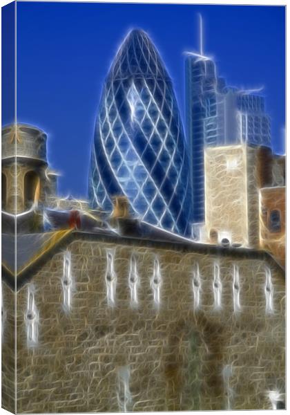 The Gherkin fractals Canvas Print by David French