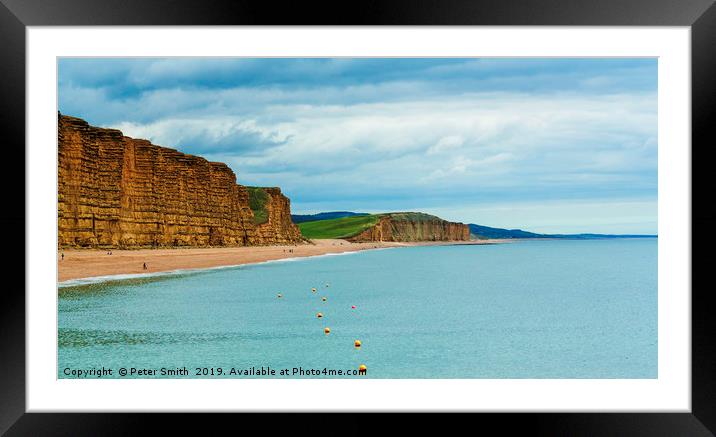 Freshwater Beach and Cliffs Dorset UK Framed Mounted Print by Peter Smith