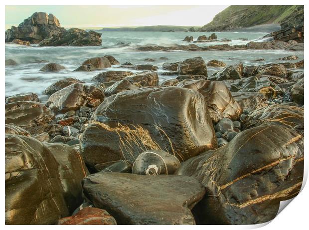 Wet Rocks Print by Dave Bell