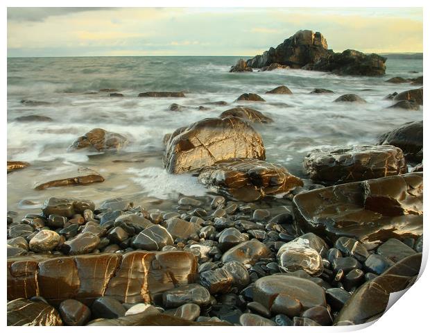 Rocky Shoreline Print by Dave Bell