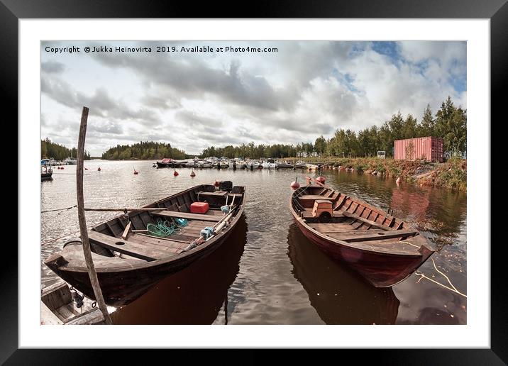 Two Old Fishing Boats Framed Mounted Print by Jukka Heinovirta