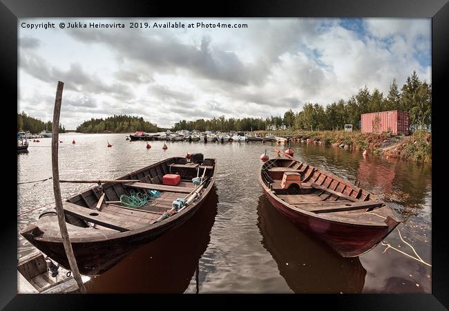 Two Old Fishing Boats Framed Print by Jukka Heinovirta