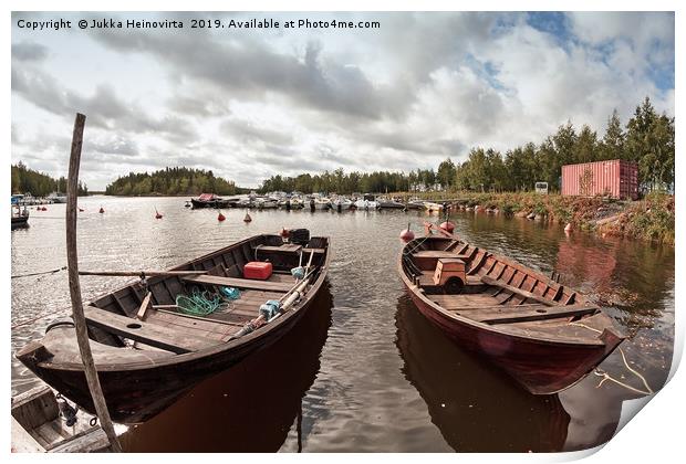 Two Old Fishing Boats Print by Jukka Heinovirta