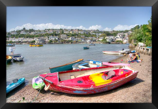 Noss Mayo Rowing Boat  Framed Print by Rob Hawkins