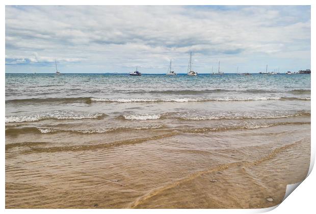 Views from Swanage Beach Print by Hayley Jewell