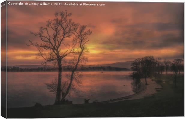 A Windermere Sunset Canvas Print by Linsey Williams
