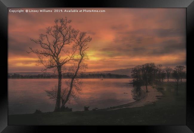 A Windermere Sunset Framed Print by Linsey Williams