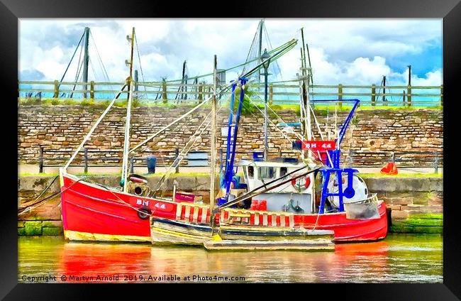 Fishing Boat digital art Framed Print by Martyn Arnold