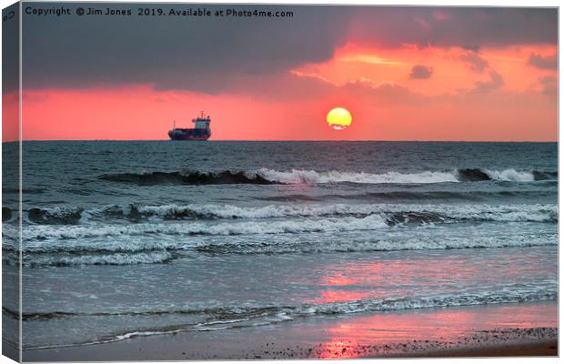 December Dawn over the North Sea Canvas Print by Jim Jones