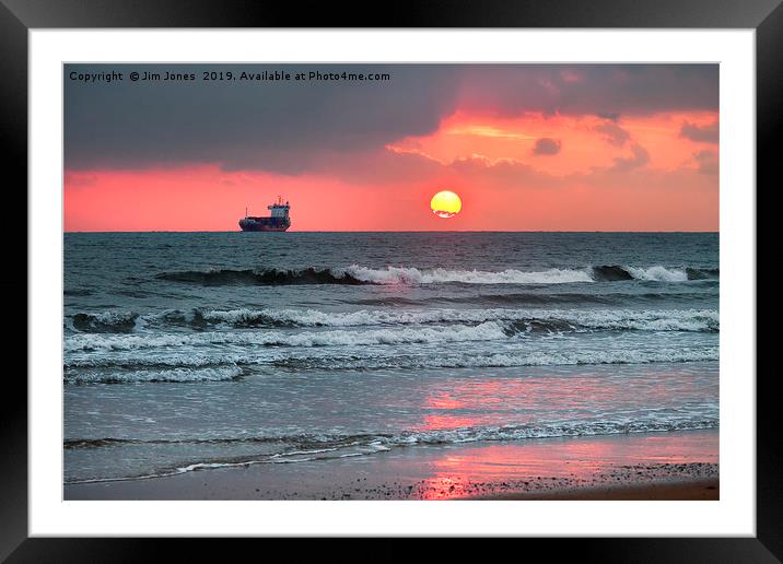 December Dawn over the North Sea Framed Mounted Print by Jim Jones