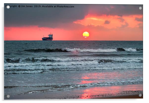 December Dawn over the North Sea Acrylic by Jim Jones