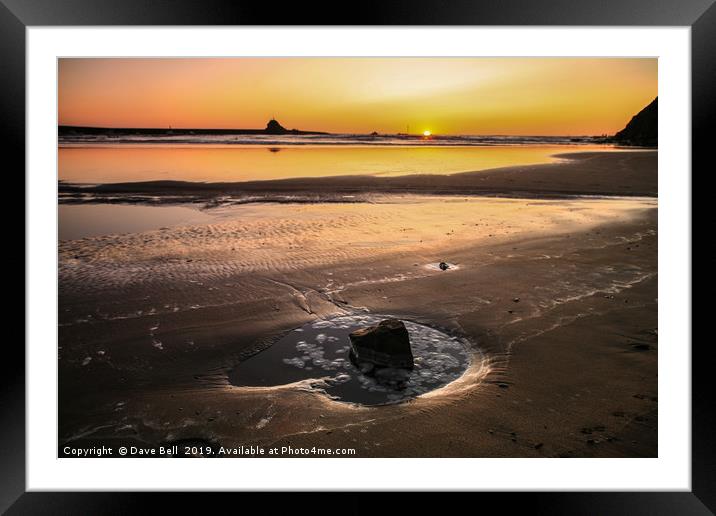 Evening Light at Sunset On Bude Beach Framed Mounted Print by Dave Bell