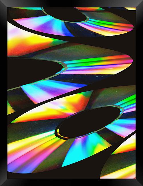 Rainbow Fractal Framed Print by Christine Lake