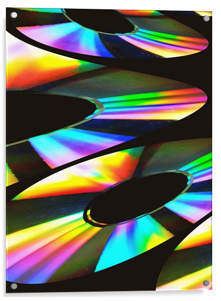Rainbow Fractal Acrylic by Christine Lake